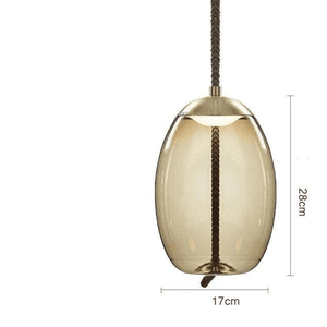 Knot - Design Suspension Lamp Scandinavian Smoked glass and Rope