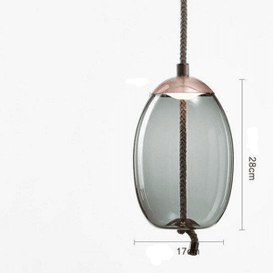 Knot - Design Suspension Lamp Scandinavian Smoked glass and Rope
