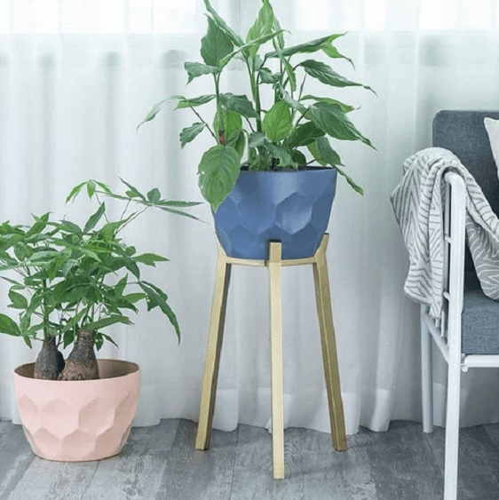 Koa - Geometric Modern Nordic Planter with Stand | Bright & Plus.