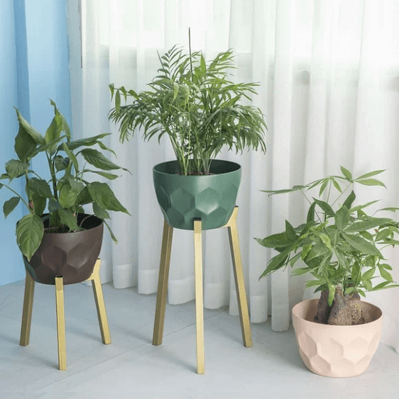 geometric pot plant Koa - Geometric Modern Nordic Planter with Stand