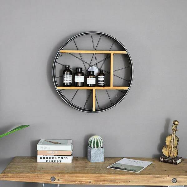 Lau - Wood & Iron Wheel Shelf | bright & plus