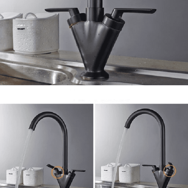 Lazaro - Two Handle Rotating Kitchen Faucet | Bright & Plus.