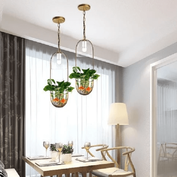 hanging indoor plants bright light Lileas - Modern Hanging Planter Lamp