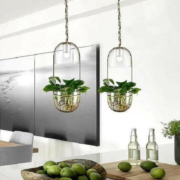 glass hanging plant pots Lileas - Modern Hanging Planter Lamp