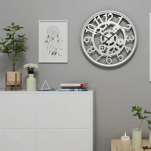 Linden - Cogs & Gears Wrought Iron Clock | Bright & Plus.