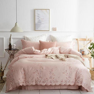 Meelona Egyptian Cotton Embroidered Duvet Cover Set | Bright & Plus.