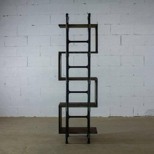 Modern Five Shelf Open Pipe Display Bookcase | Bright & Plus.