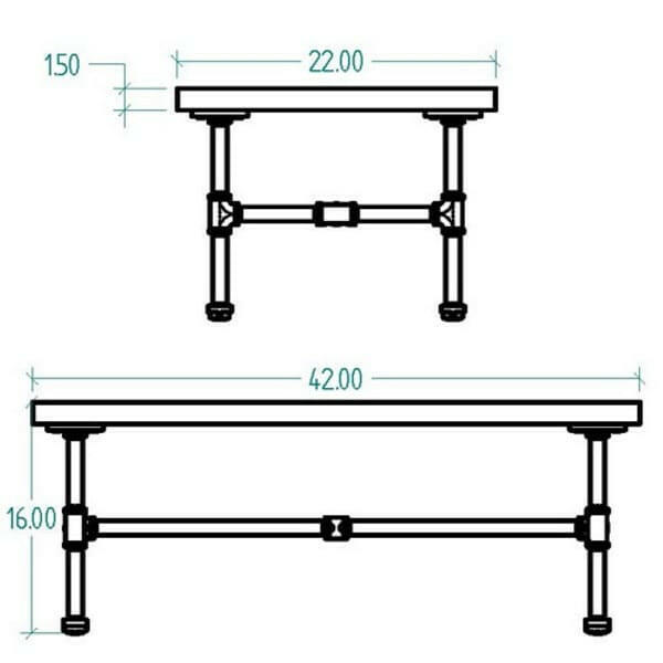 Modern Industrial Rectangular Coffee Table | Bright & Plus.