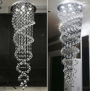 Modern LED Double Spiral Crystal Chandelier | Bright & Plus.