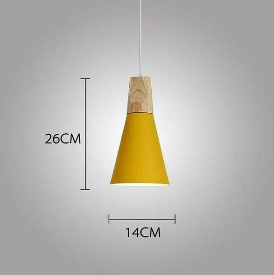 Modern Nordic Wooden Base Hanging Light | Bright & Plus.
