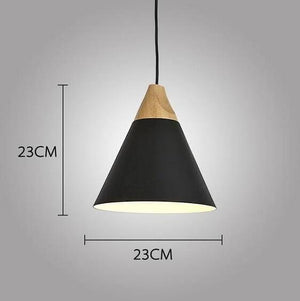 Modern Nordic Wooden Base Hanging Light | Bright & Plus.