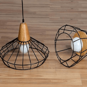 Modern Nordic Wrought Iron Hanging Cage Lamp | Bright & Plus.