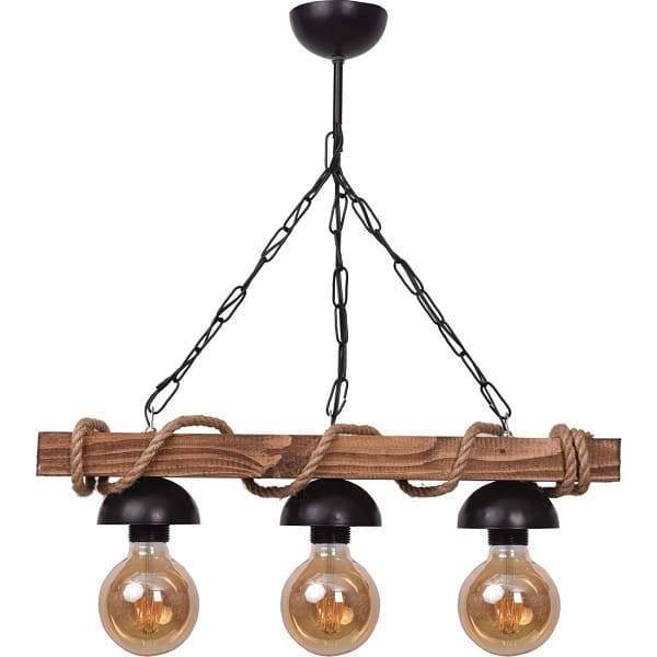 Narses - Rustic Chandelier with Wooden Rope | Bright & Plus.