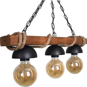 Narses - Rustic Chandelier with Wooden Rope | Bright & Plus.