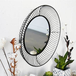 Nicolina - Round Iron Frame Mirror | Bright & Plus.
