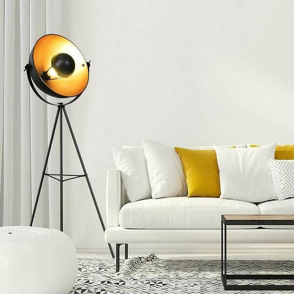 Nirv - Industrial Tripod Floor Lamp with Adjustable Metal Legs | Bright & Plus.
