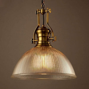 Brisell - Vintage Dome Pendant Lamp with Ribbed Glass | Bright & Plus.