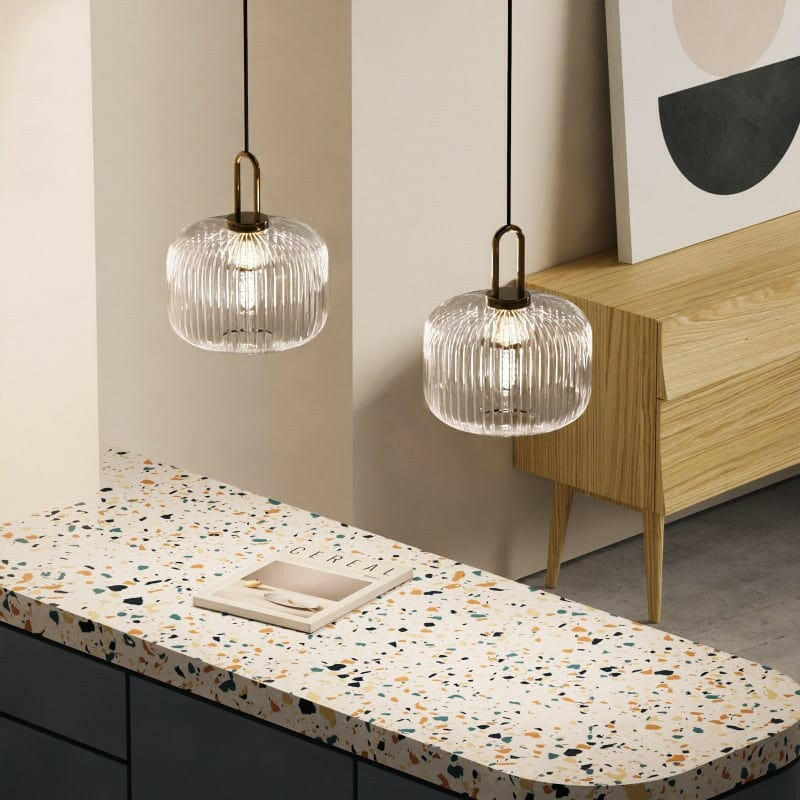 Ocker - Glass Pendant Lamp with Japanese Design