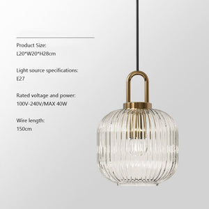 Ocker - Glass Pendant Lamp with Japanese Design