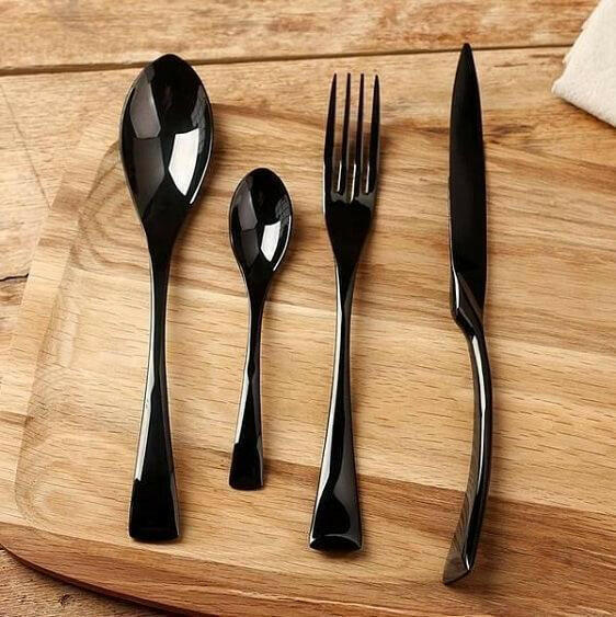 Onyx Jet Black Silverware Set | Bright & Plus.