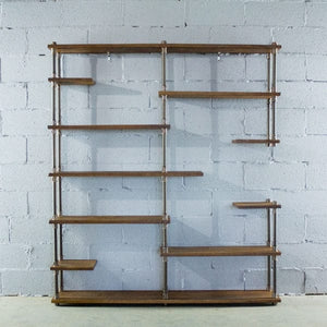 Open Eleven Shelf Industrial Pipe Bookcase | Bright & Plus.