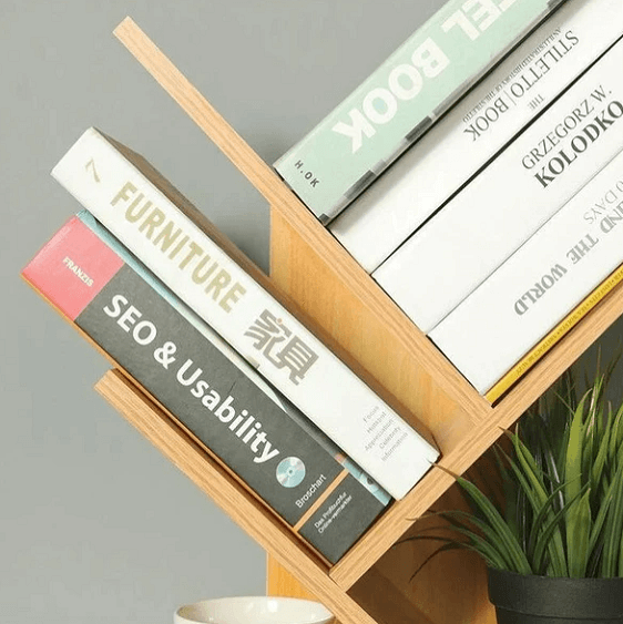 Paityn - Angled Desktop Bookcase | Bright & Plus.