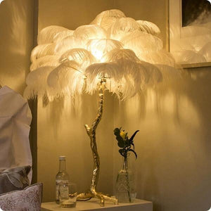Palmera Luxury Feather Floor/Table Lamp | Bright & Plus.
