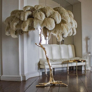 Palmera Luxury Feather Floor/Table Lamp | Bright & Plus.