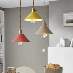 Pastel Coloured Cone Shade Industrial Pendant Light | Bright & Plus.