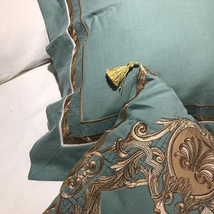 Polazzo Oriental Embroidered Luxury Egyptian Cotton Duvet Cover Set | Bright & Plus.