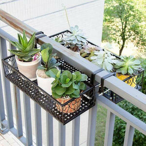 hanging plants from railing Poppa - Balcony Railing Hanging Planter