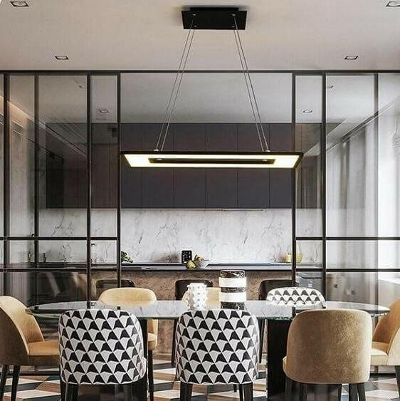 Regina - Modern Hanging  Frame LED Lamp | Bright & Plus.