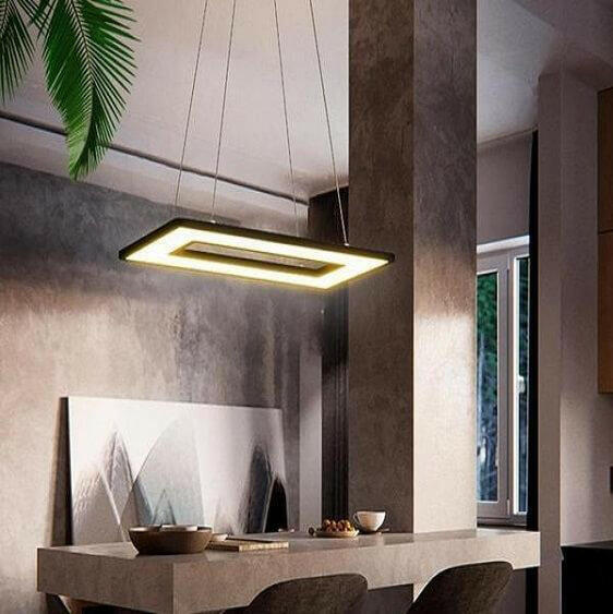 Regina - Modern Hanging  Frame LED Lamp | Bright & Plus.