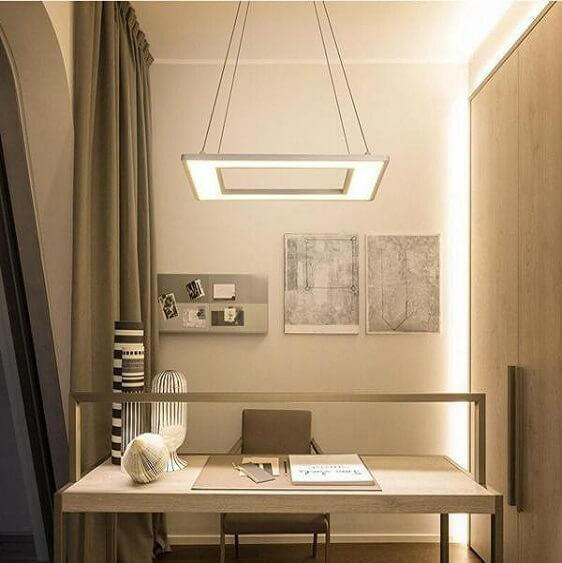 Regina - Modern Hanging  Frame LED Lamp | Bright & Plus.