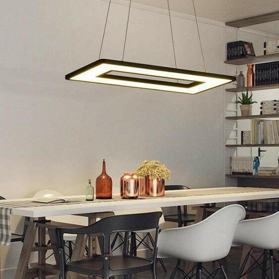 Regina - Modern Hanging  Frame LED Lamp | Bright & Plus.