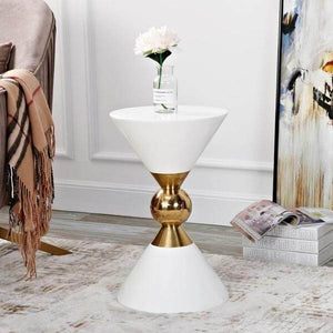 Renzo - Round Hourglass End Table | Bright & Plus.