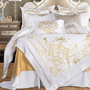 Royal White Egyptian Cotton Duvet Bedding Set | Bright & Plus.