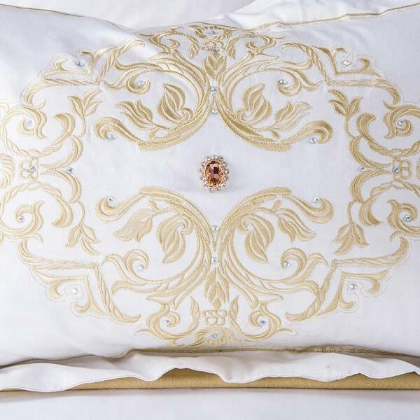 Royal White Egyptian Cotton Duvet Bedding Set (6 Pieces) | Bright & Plus.