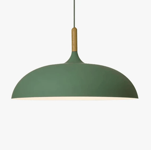 Silke - Modern Style Pendant Lamp in colored aluminum and wood