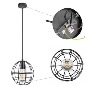 Spherical Hanging Cage Drop Pendant Light | Bright & Plus.