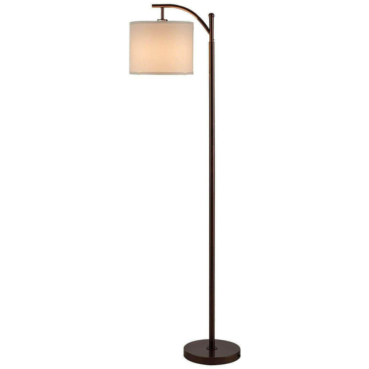 Standing Industrial Arc Light with Hanging Lamp Shade Bedroom | Bright & Plus.