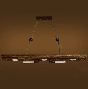 Tiziano - Rustic Wood 5-Light Industrial Pendant Ceiling Light