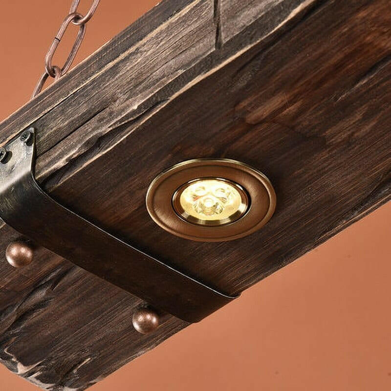 Tiziano - Rustic Wood 5-Light Industrial Pendant Ceiling Light