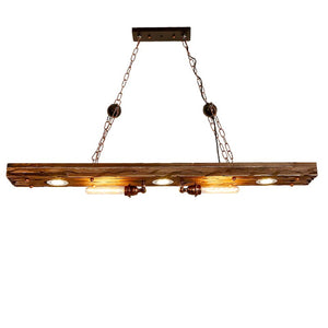 Tiziano - Rustic Wood 5-Light Industrial Pendant Ceiling Light