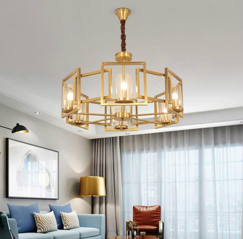 Golden Alloy Crystal Brass Crystal Chandelier With E14 LED AC