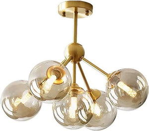 Vag - Modern LED chandelier with metal base and glass globes