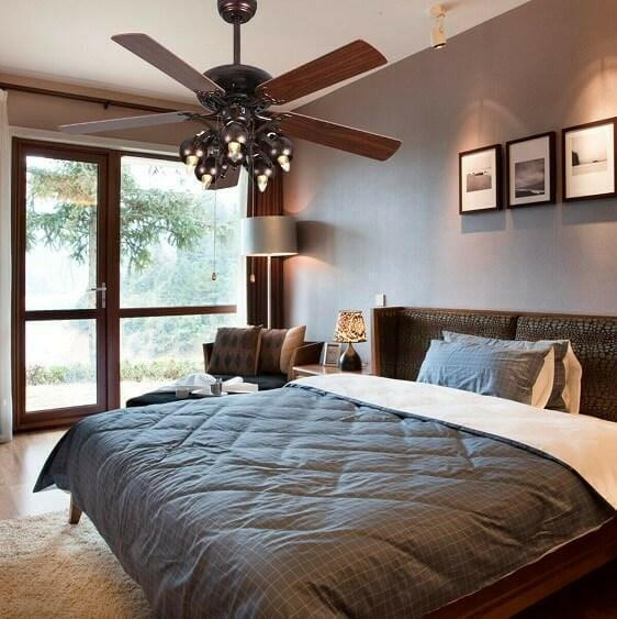 Hardy-52" Vintage Rustic Ceiling Fan Light w/ 5 Reversible Blades | Bright & Plus.