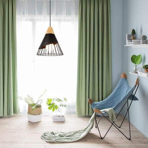Wooden Base Iron Cage Hanging Nordic Lamp | Bright & Plus.