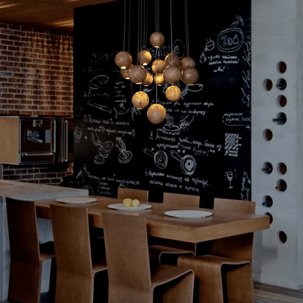 Wooden orb light cheap