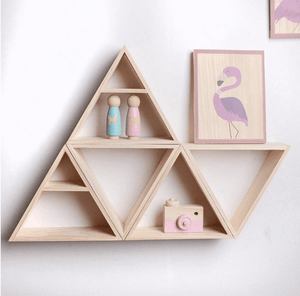 Wooden Triangle Shelf | Bright & Plus.